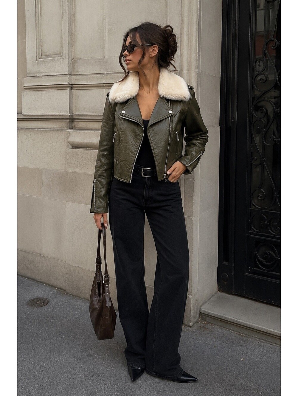 French Connection Olive Moto Jacket XS